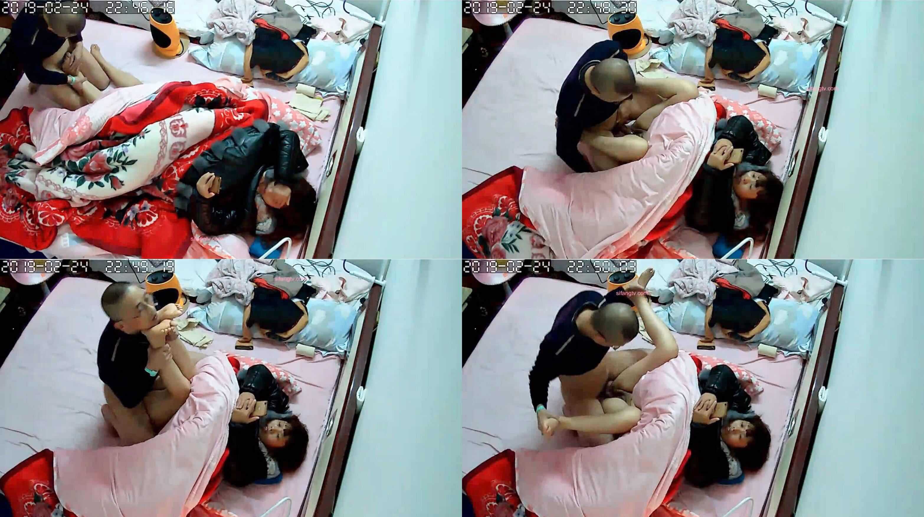 （家庭偷拍）夫妻俩太会玩了，老公是恋足癖